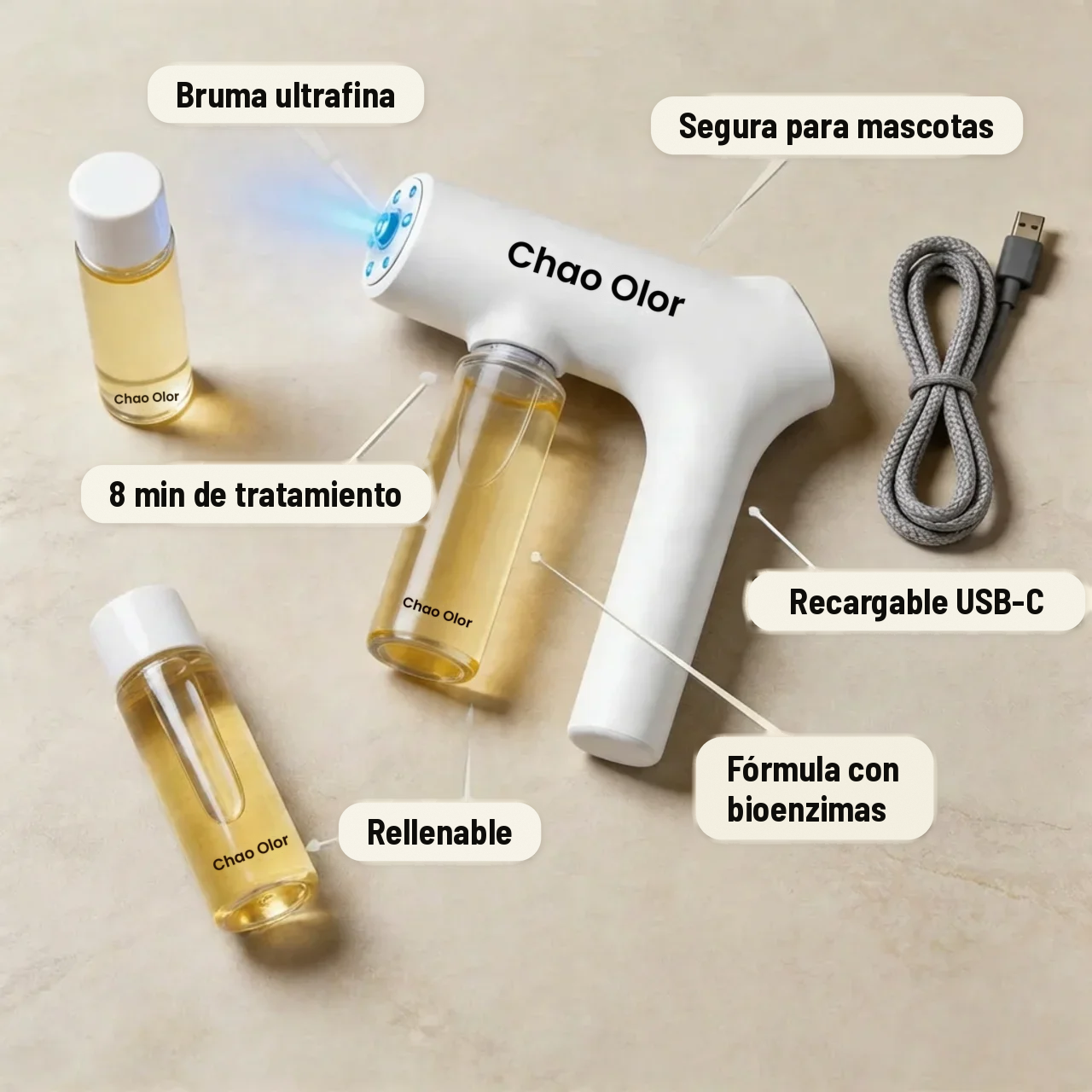 CHAO OLOR PETS™ Nebulizador enzimático